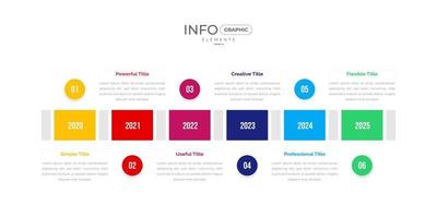 elementos de infográfico de negócios modernos. cronograma de design de modelo de infográfico vetor