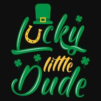 irlandês st patrick dia por sorte pequeno senhorita cara mardi gras camiseta Projeto vetor