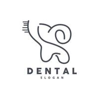 logotipo do dente, vetor de saúde bucal, ilustração de marca de cuidados