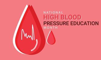 nacional Alto sangue pressão Educação mês poderia. vetor modelo fundo, bandeira, cartão, poster