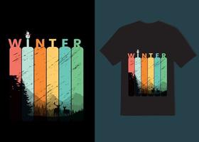 inverno retro t camisa Projeto para você 2023 vetor