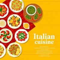 italiano cozinha pratos cardápio cobrir página modelo vetor