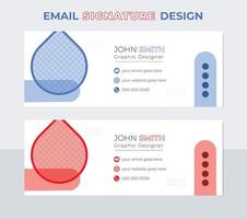 moderno, criativo, único e mínimo disposição forma Projeto. profissional geométrico o negócio cartão e corporativo o email assinatura com colorida modelo vetor Projeto