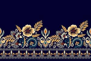 ikat floral paisley bordado em Preto plano de fundo.ikat étnico oriental padronizar tradicional.asteca estilo abstrato vetor ilustração.design para textura,tecido,vestuário,embrulho,decoração,sarongue,imprimir