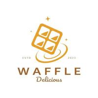 waffle logotipo simples ilustração projeto, para pastelaria loja,brasão de armas,crachá,padaria negócios, pastelaria, padaria, vetor