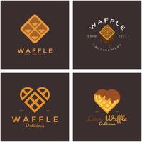 waffle logotipo simples ilustração projeto, para pastelaria loja,brasão de armas,crachá,padaria negócios, pastelaria, padaria, vetor