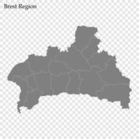 Alto qualidade mapa região do bielorrússia vetor