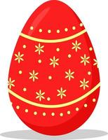 vetor ilustração do uma vermelho Páscoa ovo com uma lindo padronizar. Páscoa ovo com uma padronizar. vetor isolado ovo. postal.a plano ilustração desenhado de mão.