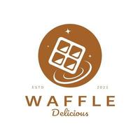 waffle logotipo simples ilustração projeto, para pastelaria loja,brasão de armas,crachá,padaria negócios, pastelaria, padaria, vetor