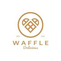 waffle logotipo simples ilustração projeto, para pastelaria loja,brasão de armas,crachá,padaria negócios, pastelaria, padaria, vetor