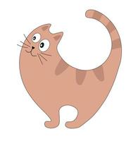 fofa gato com listras. animal ilustração vetor ícone, adesivo, cumprimento cartão.