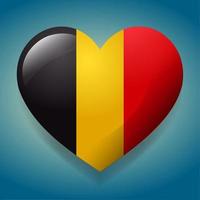 coração com ilustração do símbolo da bandeira da Bélgica vetor