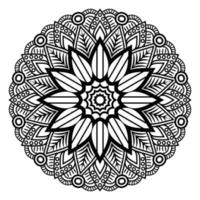 decorativo enfeite mandala Projeto em uma branco fundo. luxo mandala Projeto para adulto coloração livro vetor