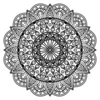 decorativo enfeite mandala Projeto em uma branco fundo. luxo mandala Projeto para adulto coloração livro vetor