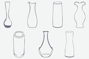 conjunto de vasos e garrafas de vidro vetor