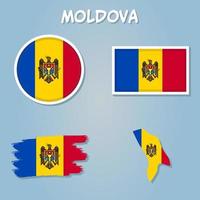 Moldova bandeira dentro a moldavo mapa fronteiras vetor ilustração.