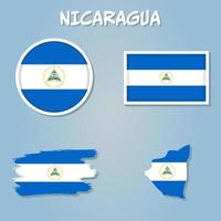 círculo bandeira vetor do Nicarágua em azul fundo.