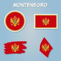 Montenegro vetor mapa silhueta ilustração isolado em azul fundo.