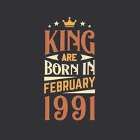 rei estão nascermos dentro fevereiro 1991. nascermos dentro fevereiro 1991 retro vintage aniversário vetor