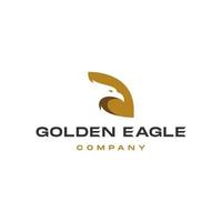 dourado Águia ícone logotipo. ilustração Projeto do ouro falcão pássaro dentro na moda moderno negativo espaço vetor