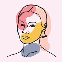 lindo mulher vetor ilustração na moda esboço estilo retrato