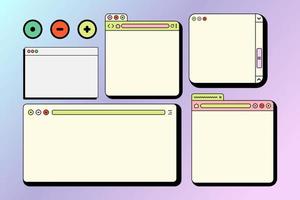 retro ui quadros janela ilustração vetor