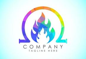poligonal fogo chama logotipo ícone. baixo poli estilo óleo e gás indústria logotipo Projeto conceito. vetor
