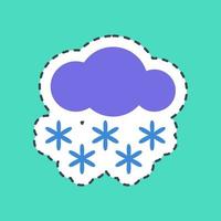 adesivo linha cortar nevando. clima elementos símbolo. Boa para impressões, rede, Smartphone aplicativo, cartazes, infográficos, logotipo, sinal, etc. vetor