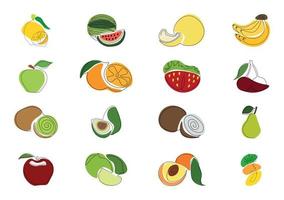 conjunto do vetor ícones do frutas e bagas