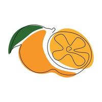 desenhando do a laranja desenhado com 1 contínuo linha vetor