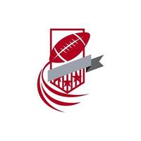 emblema de design de modelo de logotipo de esporte de futebol americano vetor