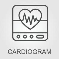 coração taxa monitor ícone , cardiograma ícone vetor