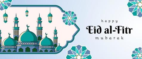 design de modelo de banner eid al fitr mubarak vetor