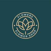 simples flor fazer compras logotipo. elegante minimalista logótipo símbolo. vetor flor logotipo Projeto. emblema luxo cosméticos ou jardim