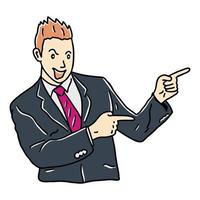 ilustração ícone do gesto homem fazendo apresentação às reunião. realmente Boa para ícone do Power Point, apresentação ícone para seu o negócio vetor
