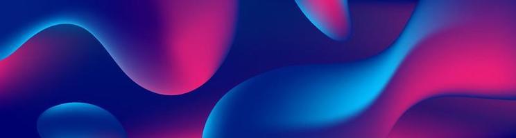 banner futurista de formas onduladas de líquido abstrato azul e roxo vetor