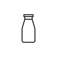 vidro leite bootle ícone isolado em branco fundo vetor