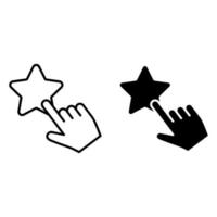 Estrela ícone vetor definir. Avaliação ilustração placa coleção. classificação símbolo. avaliação logotipo.