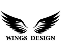 ilustração em vetor design de logotipo de asa de animal preto adequado para marca ou símbolo.