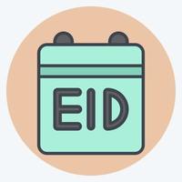 ícone calendário. relacionado para eid al fitr símbolo. islâmico. ramadã. simples ilustração vetor