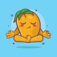 calma manga fruta personagem mascote com ioga meditação pose isolado desenho animado dentro plano estilo Projeto vetor