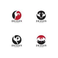Dragão silhueta ícone símbolo vetor ilustração