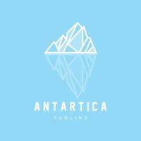 montanha logotipo, antártico iceberg logotipo projeto, natureza panorama vetor, produtos marca ilustração ícone vetor