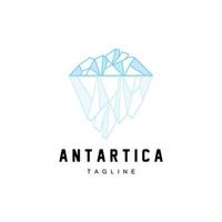 montanha logotipo, antártico iceberg logotipo projeto, natureza panorama vetor, produtos marca ilustração ícone vetor