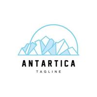 montanha logotipo, antártico iceberg logotipo projeto, natureza panorama vetor, produtos marca ilustração ícone vetor