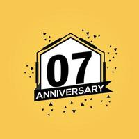 07 anos aniversário logotipo vetor Projeto aniversário celebração com geométrico isolado Projeto