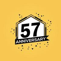 57 anos aniversário logotipo vetor Projeto aniversário celebração com geométrico isolado Projeto