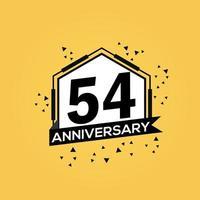 54 anos aniversário logotipo vetor Projeto aniversário celebração com geométrico isolado Projeto