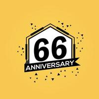 66 anos aniversário logotipo vetor Projeto aniversário celebração com geométrico isolado Projeto