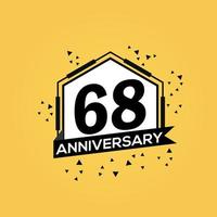 68 anos aniversário logotipo vetor Projeto aniversário celebração com geométrico isolado Projeto